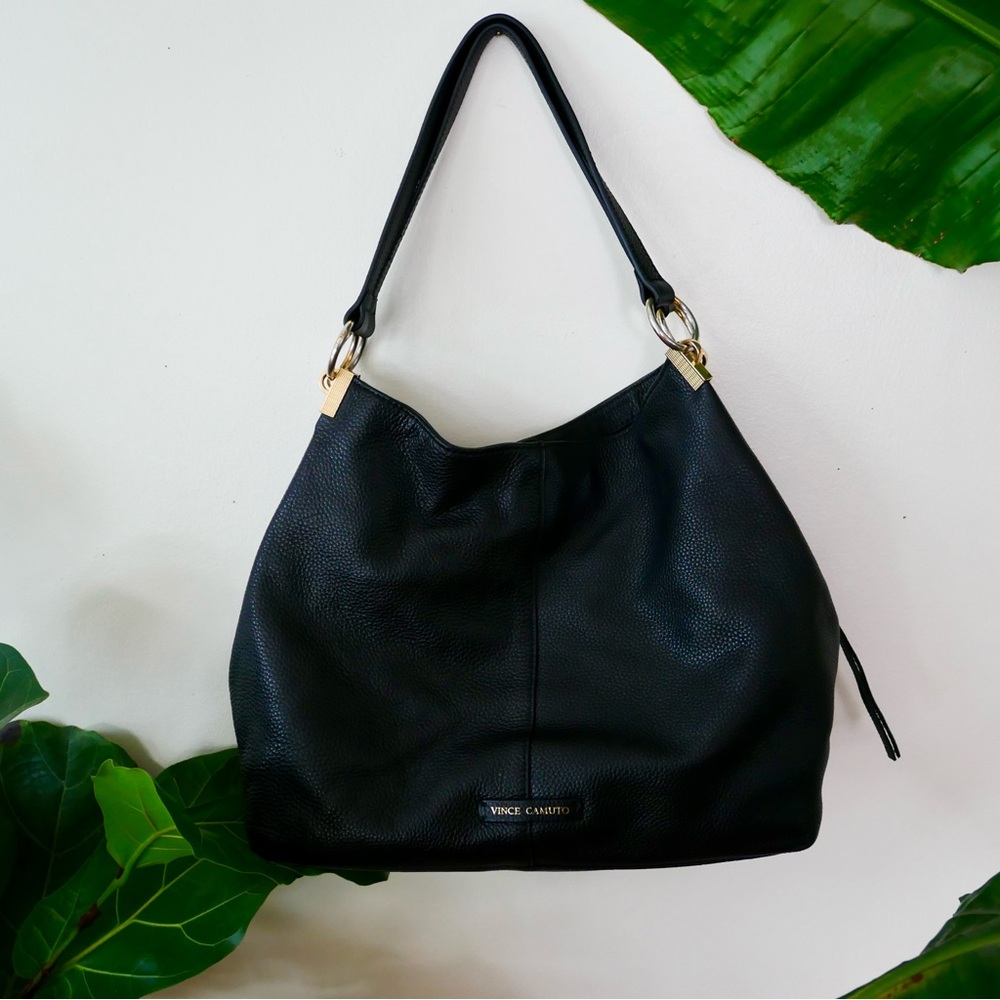 Vince Camuto Black Leather Shoulder Bag